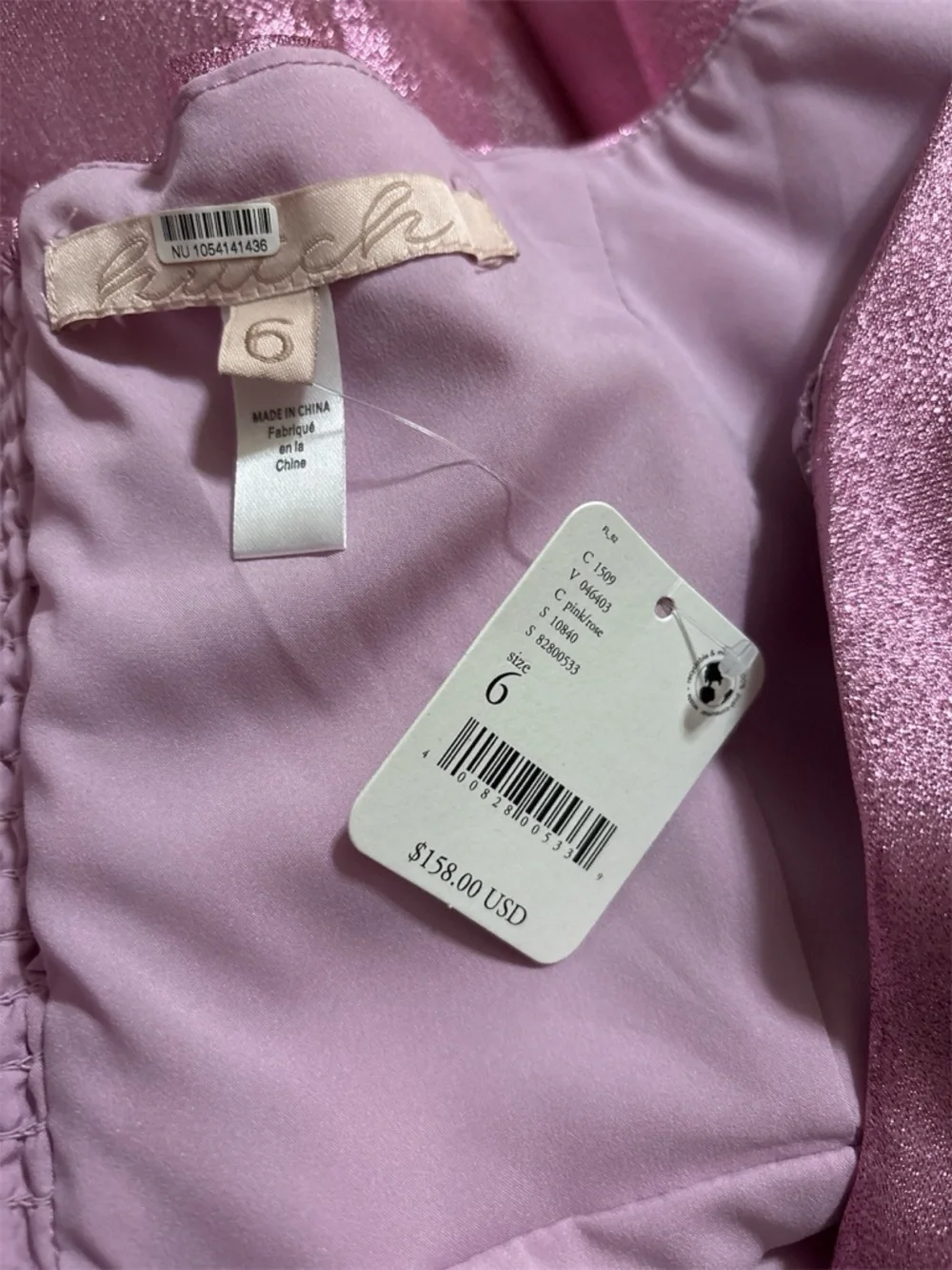 Hutch Metallic Corsage Bow Mini Dress in Pink / Rose Sz 6 - BNWT - Barbiecore